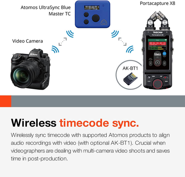 Tascam Portacapture X8 Portable 32-bit/192-kHz Recorder + Bluetooth Module